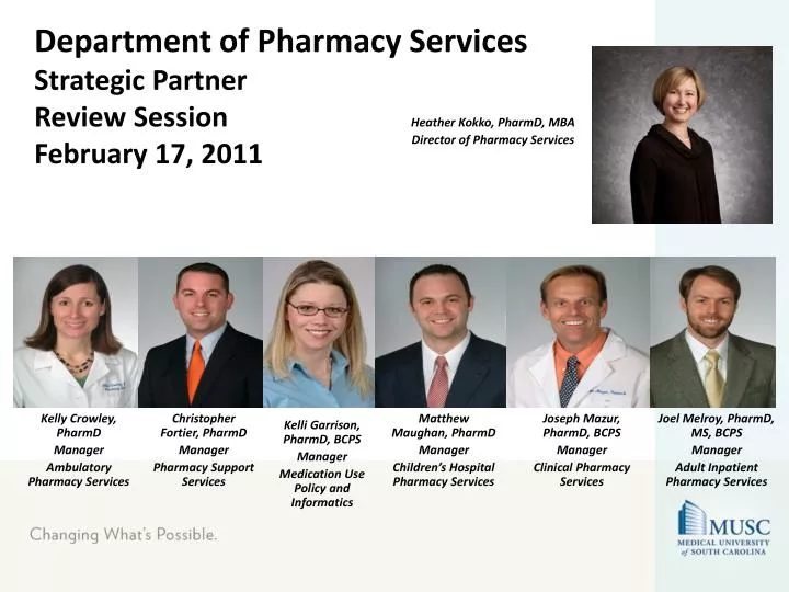 department of pharmacy services strategic partner review session february 17 2011