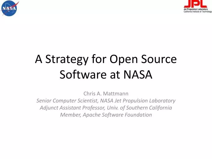 a strategy for open source software at nasa