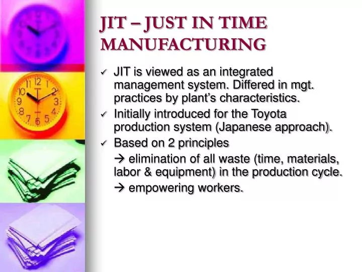 jit just in time manufacturing