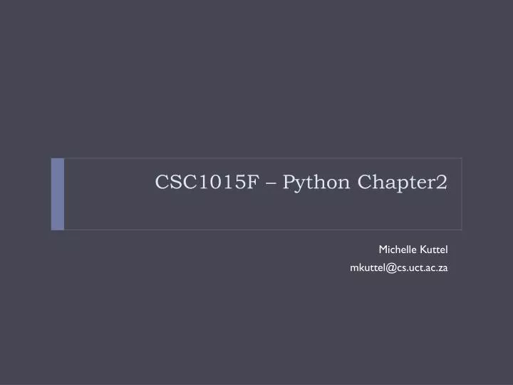 csc1015f python chapter2