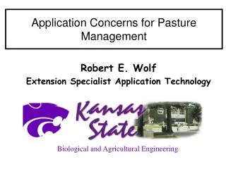 Application Concerns for Pasture Management