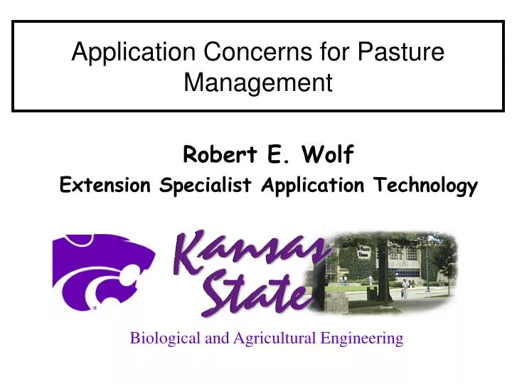 application concerns for pasture management