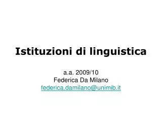istituzioni di linguistica