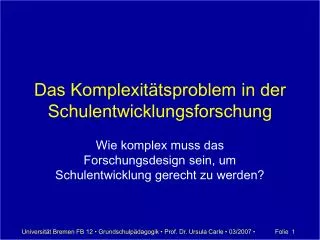 das komplexit tsproblem in der schulentwicklungsforschung