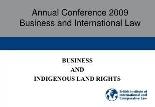 Annual Conference 2009 Business and International Law