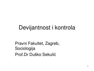 devijantnost i kontrola