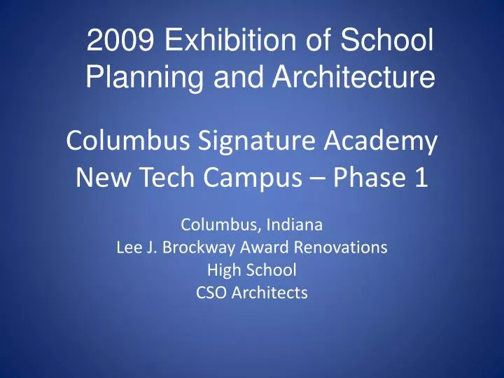 columbus signature academy new tech campus phase 1