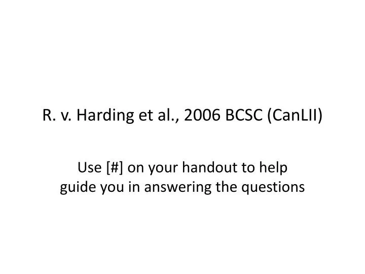 r v harding et al 2006 bcsc canlii