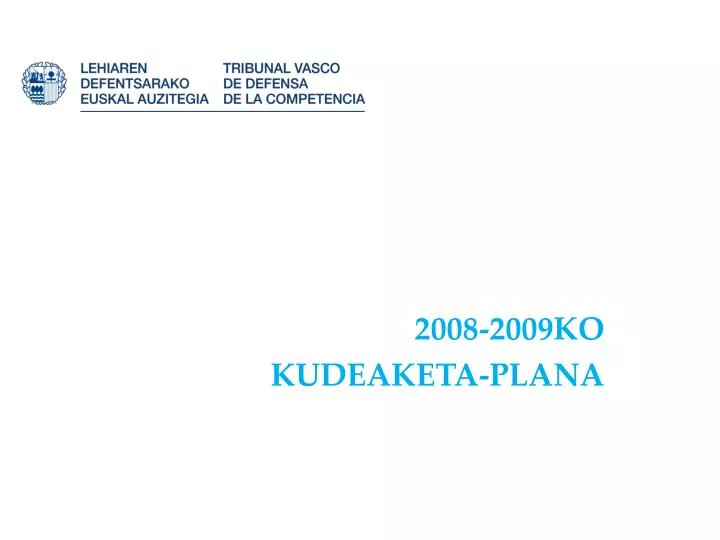 2008 2009ko kudeaketa plana