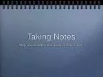 Taking Notes - slide 1