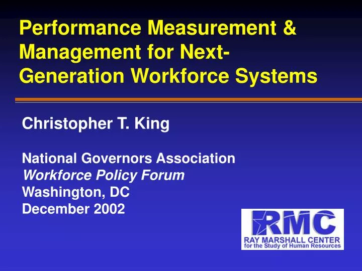 performance measurement management for next generation workforce systems