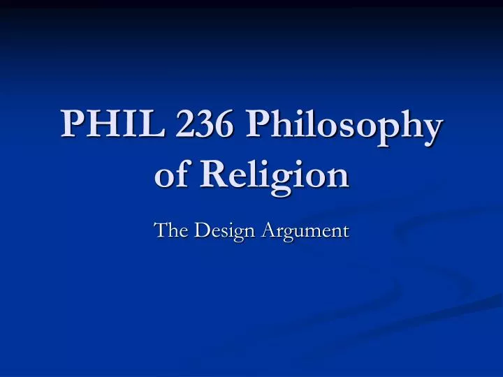 phil 236 philosophy of religion
