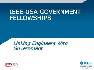 IEEE-USA GOVERNMENT FELLOWSHIPS
