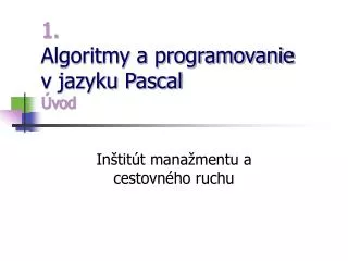 1 algoritmy a programovanie v jazyku pascal vod