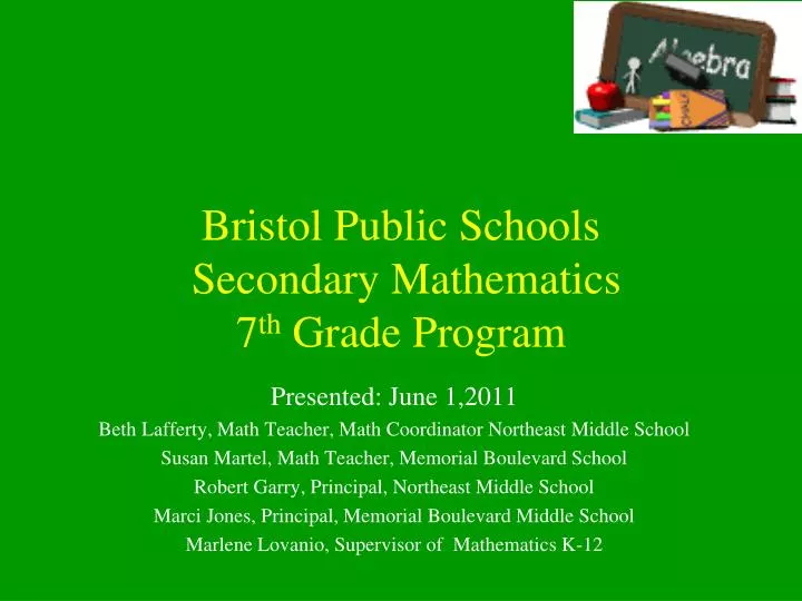 bristol public schools secondary mathematics 7 th grade program