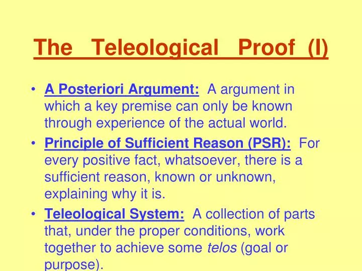 the teleological proof i