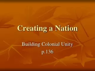 Creating a Nation