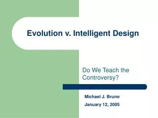 Evolution v. Intelligent Design