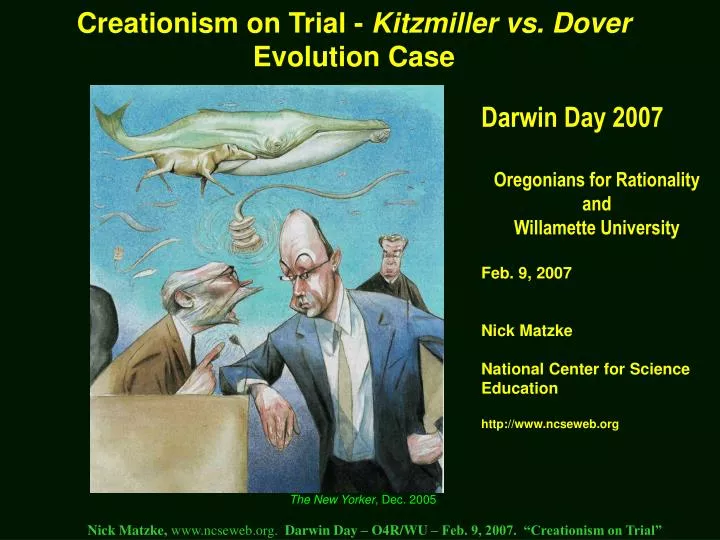 creationism on trial kitzmiller vs dover evolution case