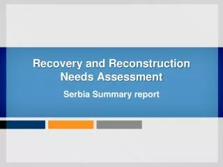 Recovery and Reconstruction Needs Assessment