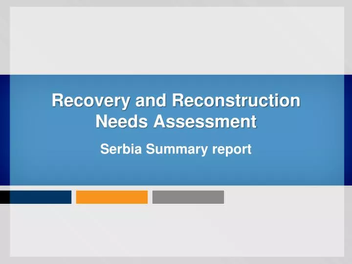 recovery and reconstruction needs assessment