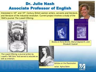 Dr. Julie Nash Associate Professor of English