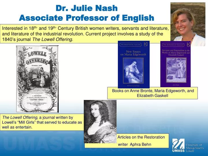 dr julie nash associate professor of english