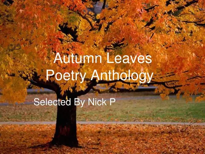 autumn leaves poetry anthology