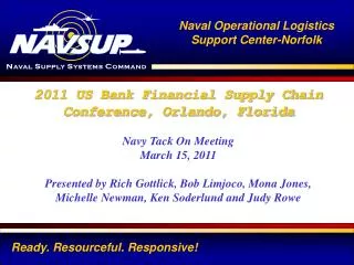 2011 US Bank Financial Supply Chain Conference, Orlando, Florida Navy Tack On Meeting