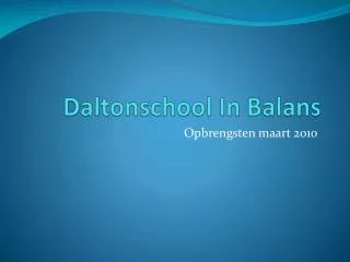 daltonschool in balans