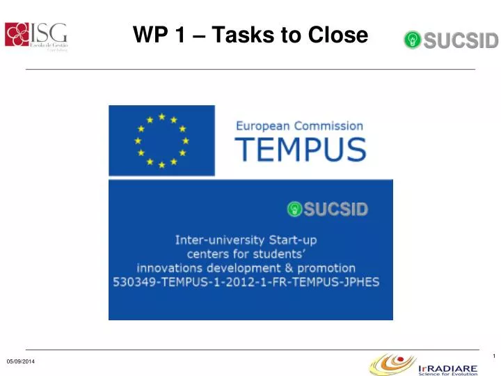 wp 1 tasks to close