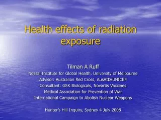 Health effects of radiation exposure