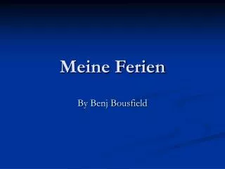 meine ferien