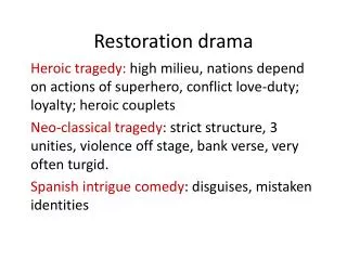 Restoration drama