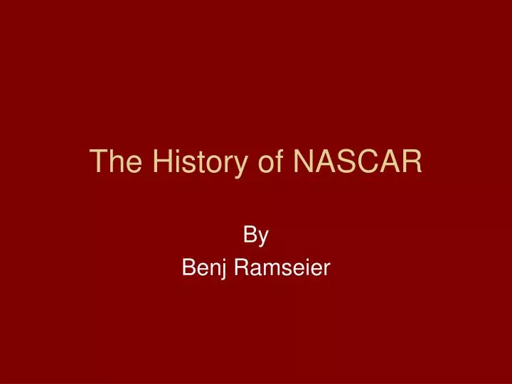 the history of nascar