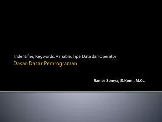 indentifier keywords variable tipe data dan operator