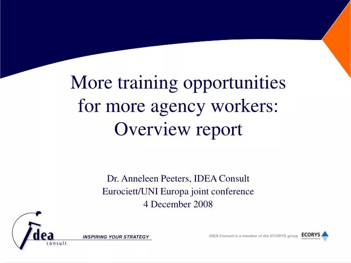 more training opportunities for more agency workers overview report