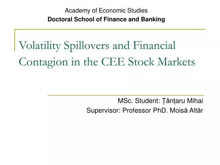 volatility spillovers and financial contagion in the cee stock markets