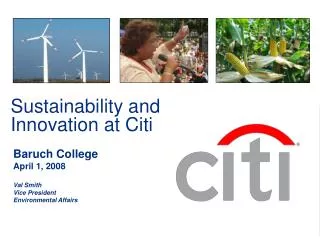 Sustainability and Innovation at Citi