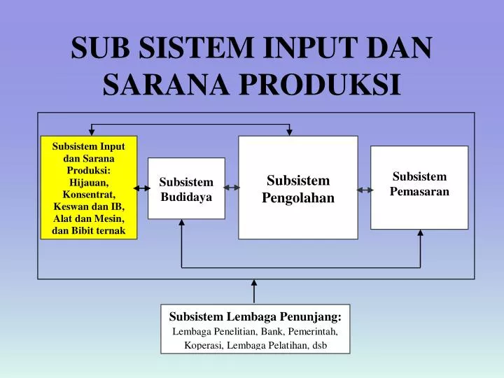sub sistem input dan sarana produksi