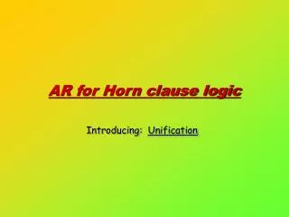 AR for Horn clause logic