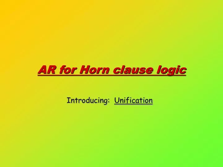ar for horn clause logic