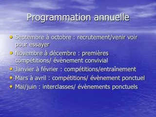 programmation annuelle