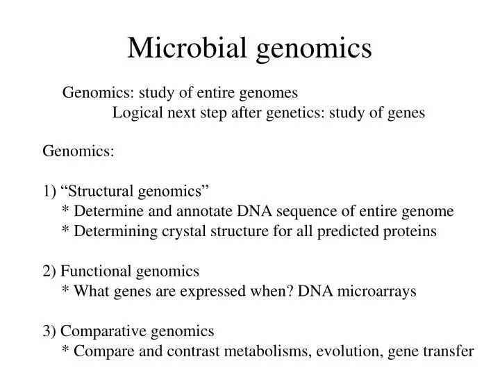 microbial genomics