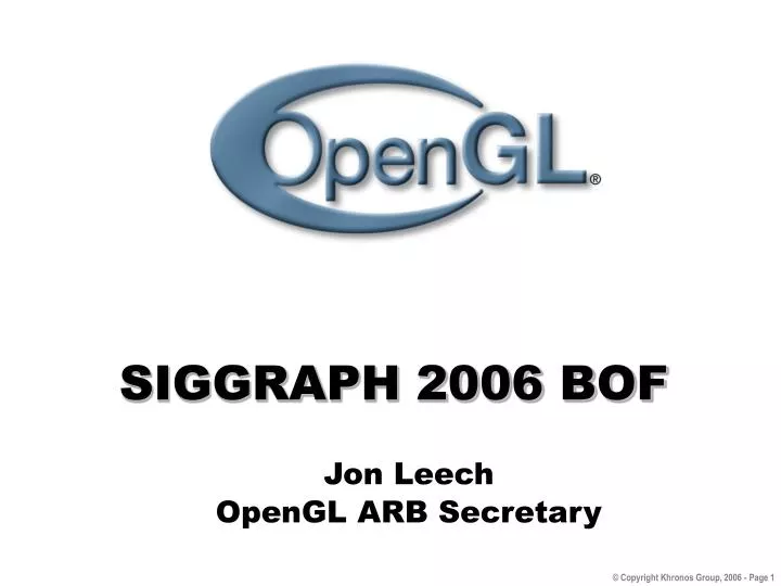 siggraph 2006 bof