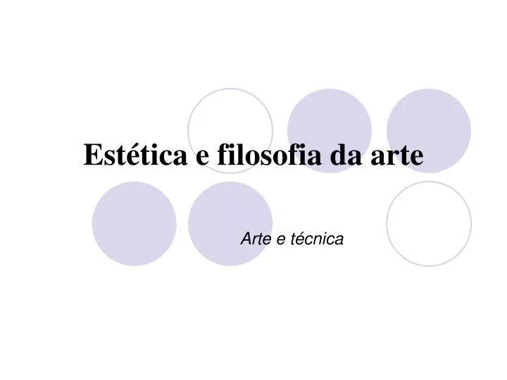 est tica e filosofia da arte