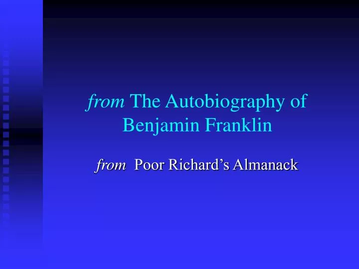 from the autobiography of benjamin franklin