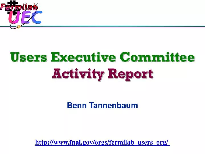 users executive committee activity report
