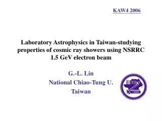 G.-L. Lin National Chiao-Tung U. Taiwan