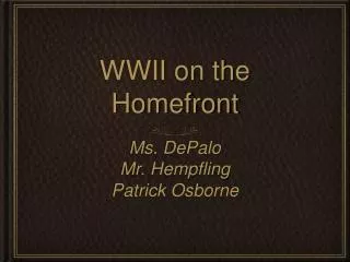 WWII on the Homefront
